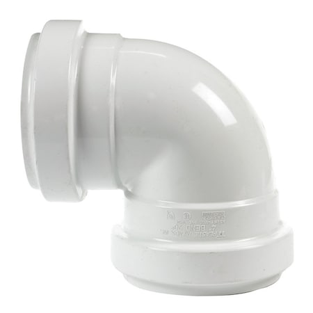Plastic Trends NDS Schedule 35 4 in. Gasket each X 4 in. D Gasket PVC Elbow 1 pk G204